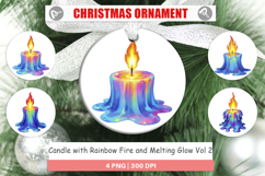 Ornament Rainbow Fire Candle Product Image 1