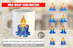 Mug Wrap Rainbow Fire Candle Product Image 1
