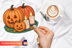 Candlelit Pumpkins Sticker, Fall Harvest Sticker Product Image 1
