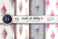 Hand-Painted Melting Ice Candle Seamless Digital Paper Product Image 1