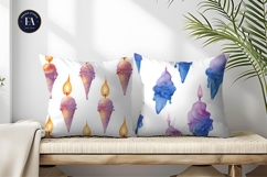 Watercolor Candles Melting Ice Crystals Digital Paper Product Image 2