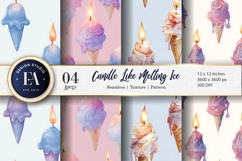 Melting Ice Candles Seamless Pattern Digital Paper Product Image 1