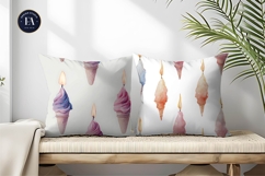 Hand-Painted Melting Ice Candle Seamless Digital Paper Product Image 2