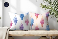 Candles Shaped Like Melting Ice Watercolor Digital Paper Product Image 2