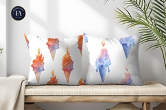 Watercolor Candles Melting Ice Crystals Digital Paper Product Image 2