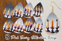 Candlesticks Halloween Earring teardrop sublimation design Product Image 1