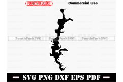Candlewood Lake Ohio Map Silhouette SVG PNG DX EPS PDF Product Image 1