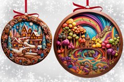 Candyland 3D Round Christmas Ornaments Bundle Sublimation Product Image 4