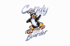 Candy Cane Snow Boarder Christmas Funny T-shirt Product Image 1