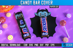 Candy Bar Cover Paper Cut Design, Halloween Trick or Treat Product Image 1