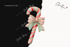Brush Stroke Christmas Candy Cane Clipart | Preppy Christmas Product Image 2