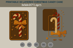 3D Layered Christmas stick / Candy Cane Product Image 1