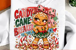 Candy Cane Breaker Funny Gingerbread Girl Christmas PNG Product Image 2