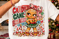 Candy Cane Breaker Funny Gingerbread Girl Christmas PNG Product Image 3
