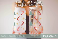 CHRISTMAS CAN GLASS WRAP BEING USED AS A CHRISTMAS BEER CAN GLASS PRINT