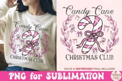 Candy Cane Christmas Club png, Coquette Bow Png Product Image 1