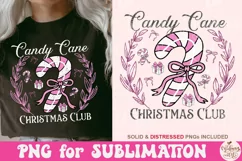 Candy Cane Christmas Club png, Coquette Bow Png Product Image 2