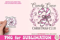 Candy Cane Christmas Club png, Coquette Bow Png Product Image 4