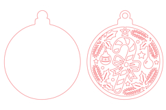 Candy Cane Christmas Ornament Laser Cut SVG Product Image 2