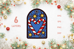 Christmas Stained Glass Collection - 9 layered SVG items Product Image 6