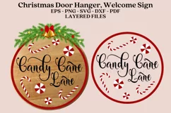 candy cane lane christmas Door Sign SVG instant download digital files layered files EPS PNG SVG DXF PDF JPG