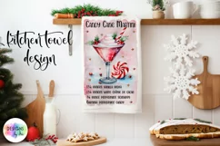 Watercolour Cocktail Recipe PNG | Christmas Kitchen Towel Product Image 1