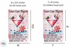 Watercolour Cocktail Recipe PNG | Christmas Kitchen Towel Product Image 2