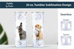 Candy Cane Seamless Sublimation Photo Tumbler Wrap for 20 oz skinny tumbler