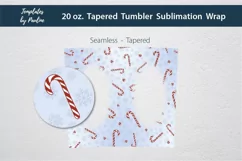 Candy Cane Seamless  Sublimation Photo Tumbler Wrap for 20 oz tapered skinny tumbler