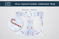 Candy Cane Seamless Sublimation Photo Tumbler Wrap for 20 oz tapered skinny tumbler