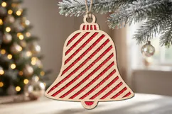 Candy Cane Striped Christmas Bell Ornament SVG Product Image 2