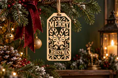 Candy Cane Tag SVG, Merry Christmas Laser Cut Gift Tag Product Image 2