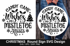 Christmas Round Sign Design - Christmas Door Sign Product Image 4