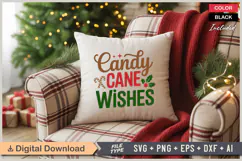Candy Cane Wishes SVG | Christmas SVG | Holiday SVG | Xmas Product Image 4