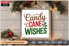 Candy Cane Wishes SVG | Christmas SVG | Holiday SVG | Xmas Product Image 6