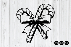 Candy Cane With Bow SVG, Christmas SVG, Peppermint SVG Product Image 1