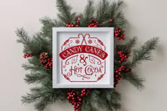 Candy Canes & Hot Cocoa Farmhouse Christmas SVG Quote Product Image 2