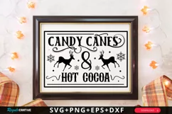 Candy Canes And Hot SVG , Farmhouse Christmas SVG Design Product Image 1