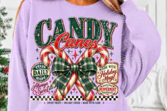 Candy Canes Christmas Vintage Peppermint Bow Holiday PNG Product Image 5