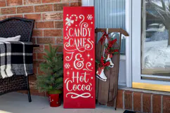 Candy Canes and Hot Cocoa Christmas Porch Sign SVG Product Image 2