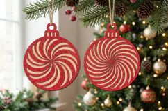 Candy Christmas Bauble SVG Laser Cut File For Crafters Product Image 1