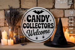 Candy Collectors Welcome SVG File | Halloween Round Sign SVG Product Image 3