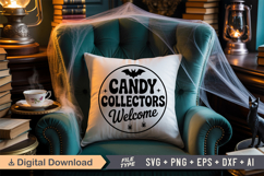 Candy Collectors Welcome SVG File | Halloween Round Sign SVG Product Image 6