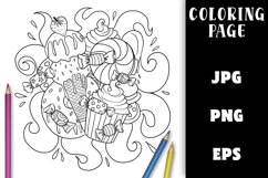 Candy, Cakes & Icecream Coloring Page Product Image 1