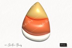 3D Inflated Candy Corn Clipart | Halloween PNG Product Image 1