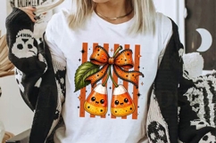 Candy Corn Cherry Halloween Bow PNG Clipart Design Product Image 2