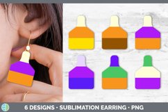 Bundle of six Candy Corn Halloween Cow tag earrings sublimation designs.