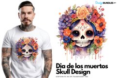 Dia de los muertos Skull design, boho, watercolor Product Image 1