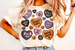 Candy Hearts Halloween PNG, Retro Halloween PNG, Spooky PNG Product Image 2