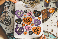 Candy Hearts Halloween PNG, Retro Halloween PNG, Spooky PNG Product Image 3